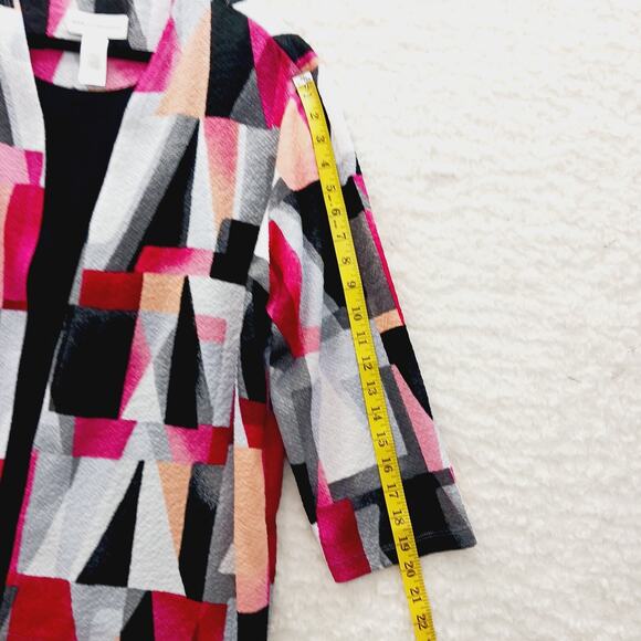 Blouse Size L Pink Black Abstract Whimsycore Y2K Festival Artsy Top Wearable Art - Picture 6 of 10